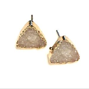 Anthropologie Natural Quartz geometric earrings